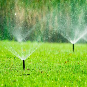 irrigation system watering lawn